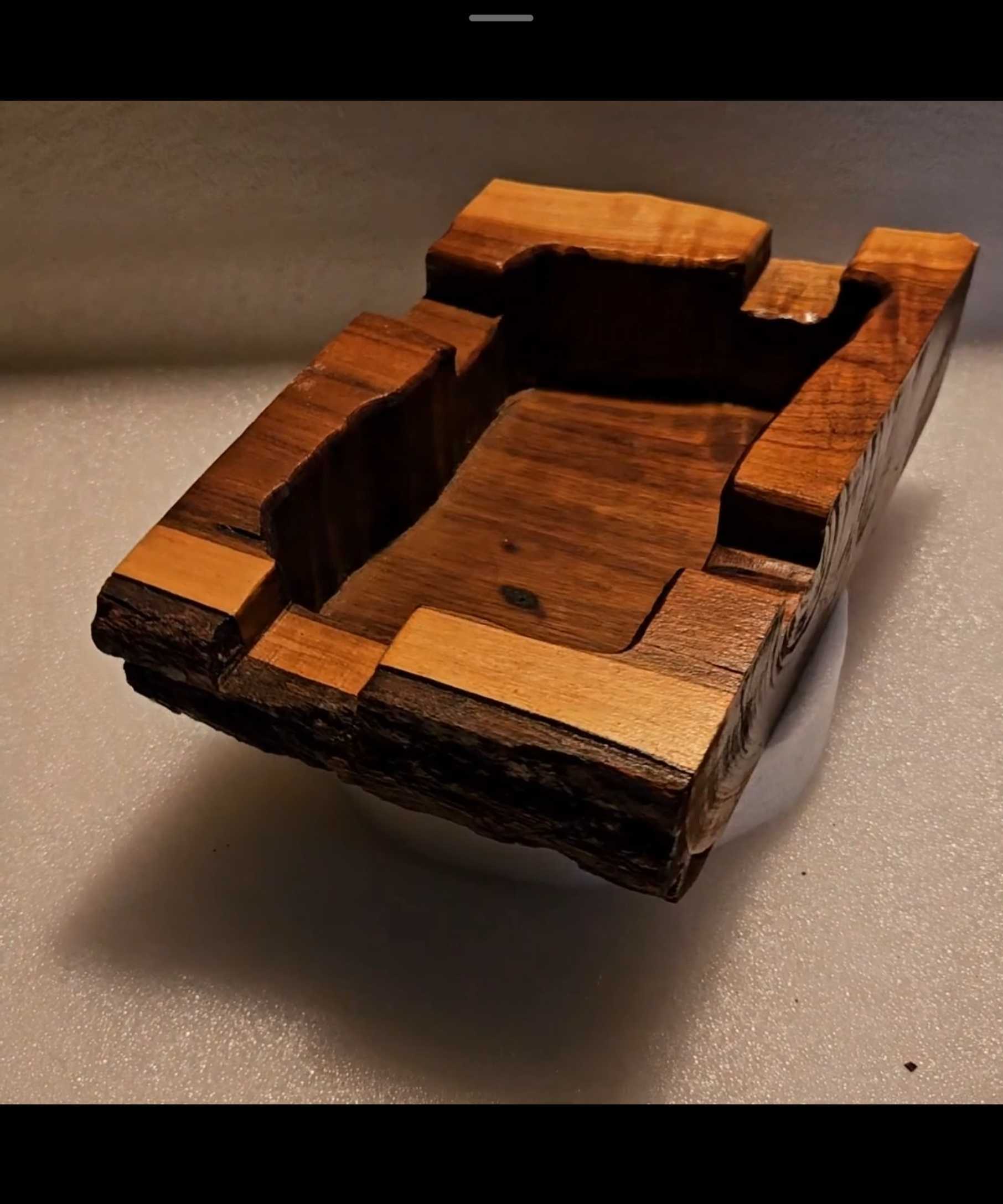 Handmade Solid Wood Black Walnut Unique Cigar Ashtray