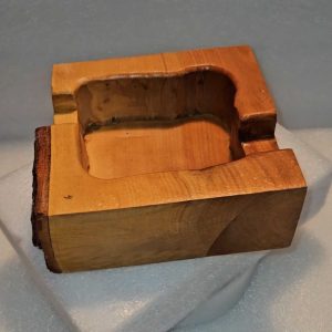 Handmade Solid Wood Red Birch Petite "Solo Smoker" Cigar Ashtray