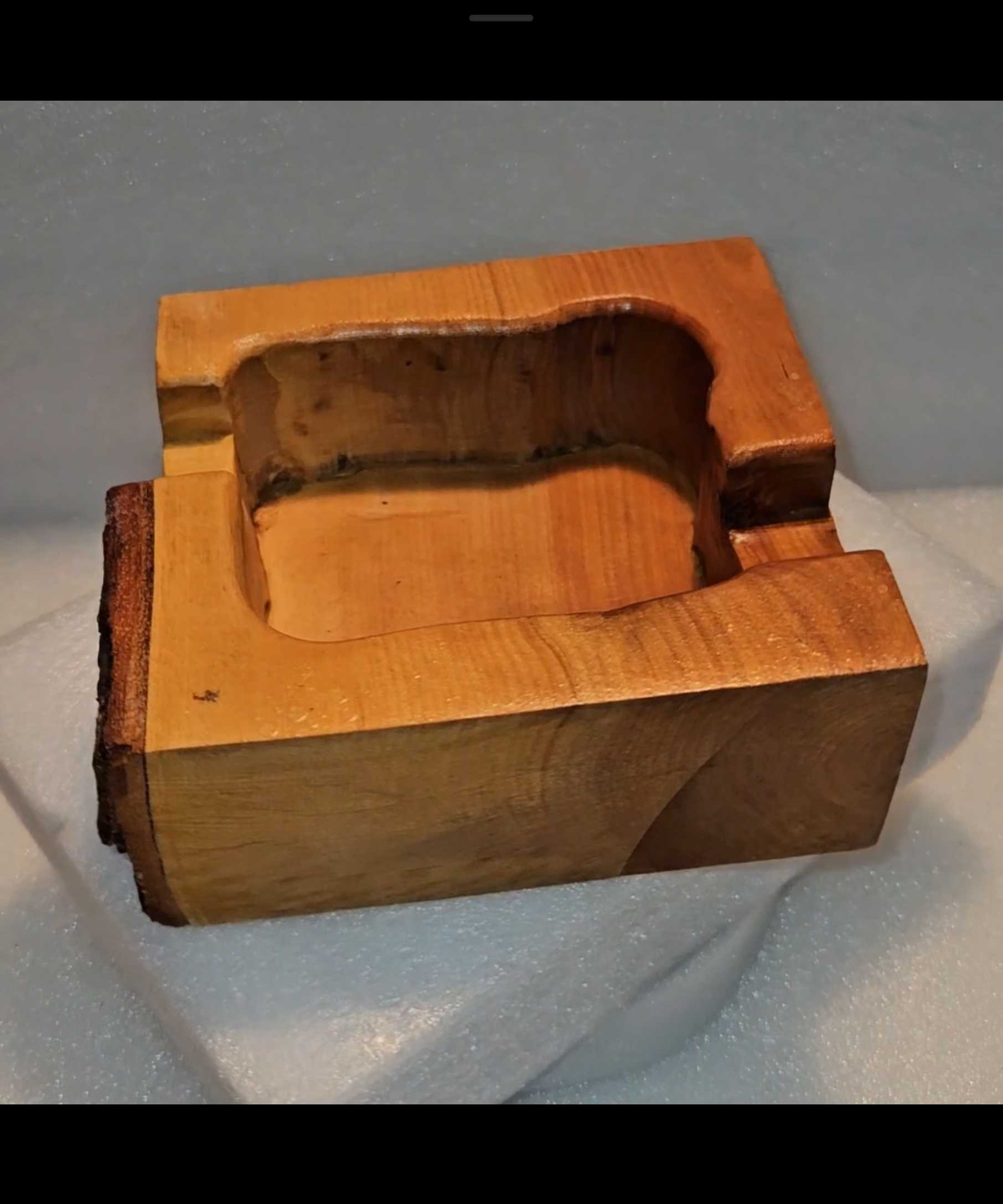 Handmade Solid Wood Red Birch Petite "Solo Smoker" Cigar Ashtray