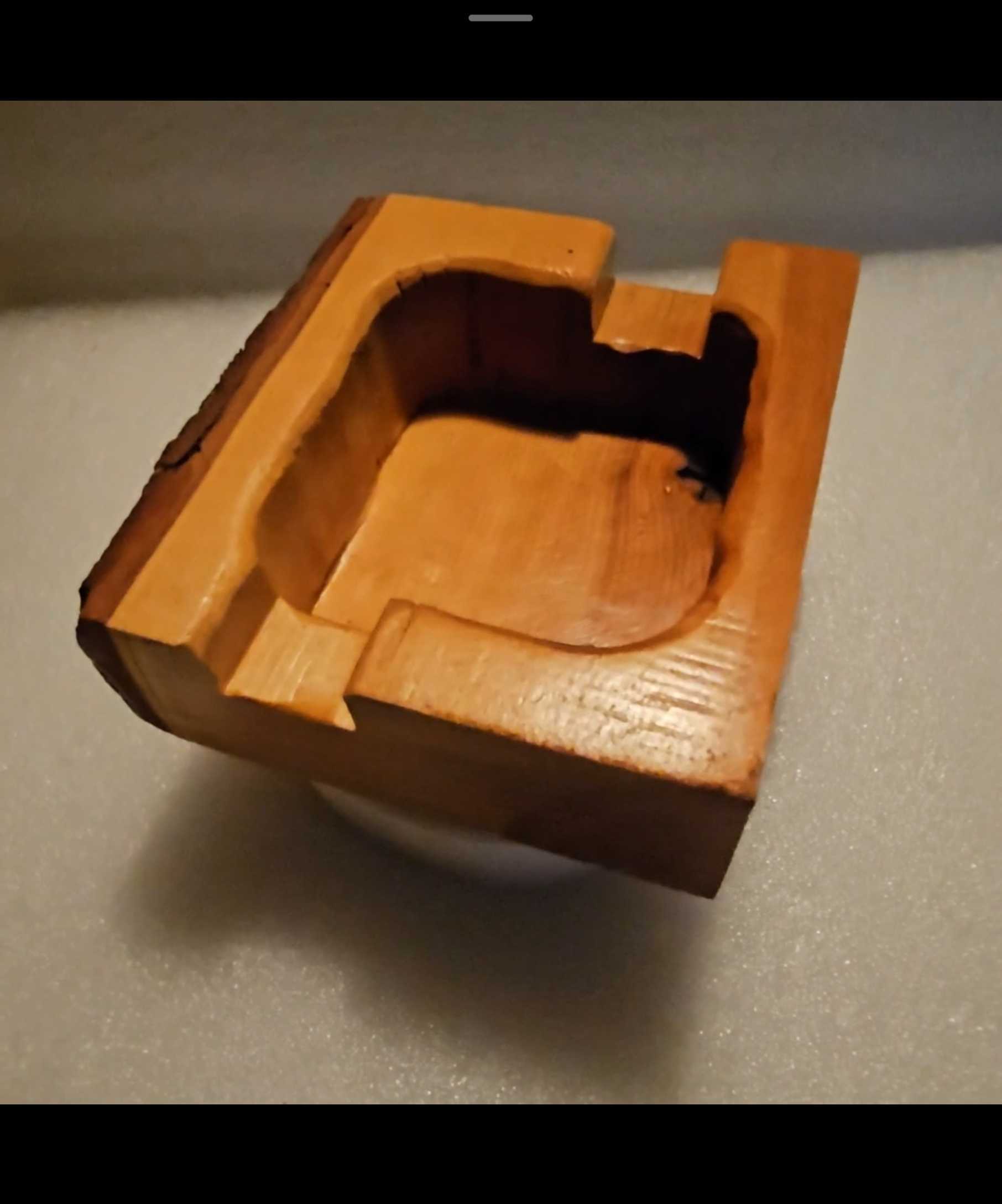 Handmade Solid Wood Red Birch Cigar Ashtray