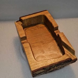 Handmade Solid Wood Red Oak Cigar Ashtray with slots In 2 Corners