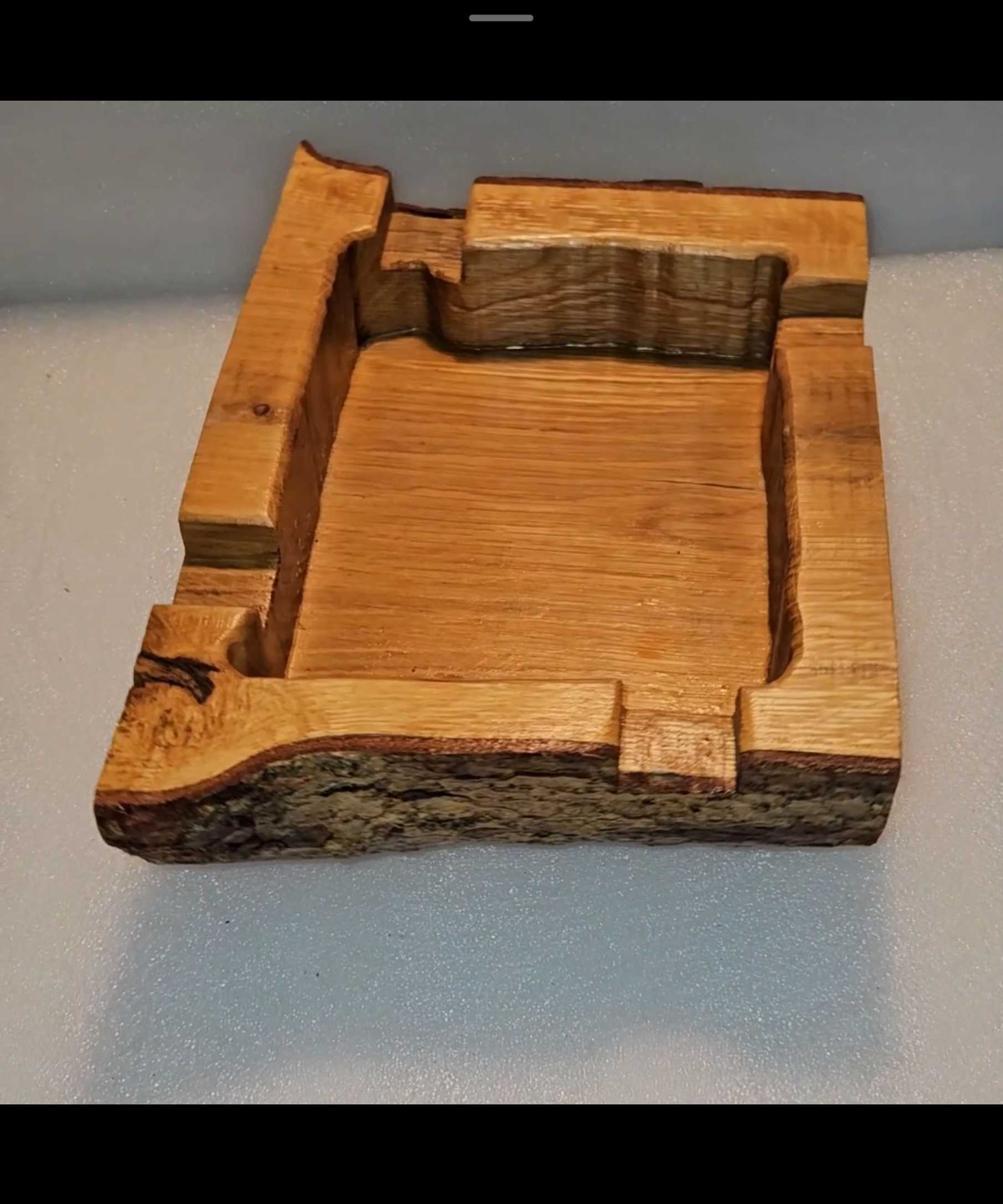 Handmade Solid Wood Red Oak Cigar Ashtray