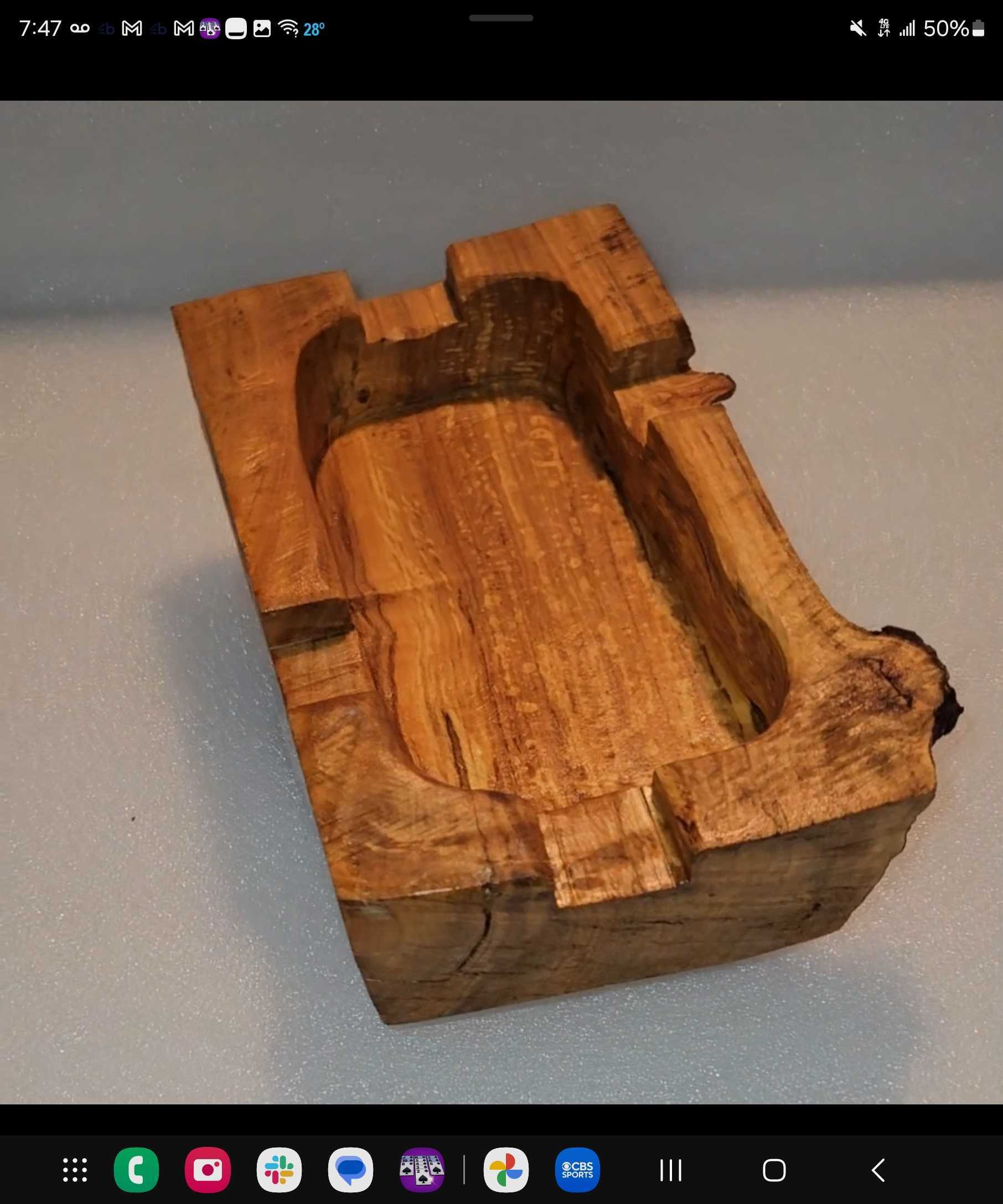 Handmade Solid Red Oak Unique Cigar Ashtray