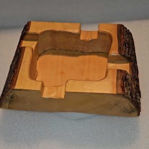 Solid Wood White Oak With Bark Cigar Ashtray