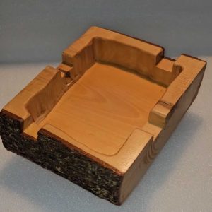 Handmade White Oak With Bark Cigar Ashtray